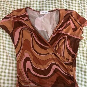 Elegant Swirl V-Neck top